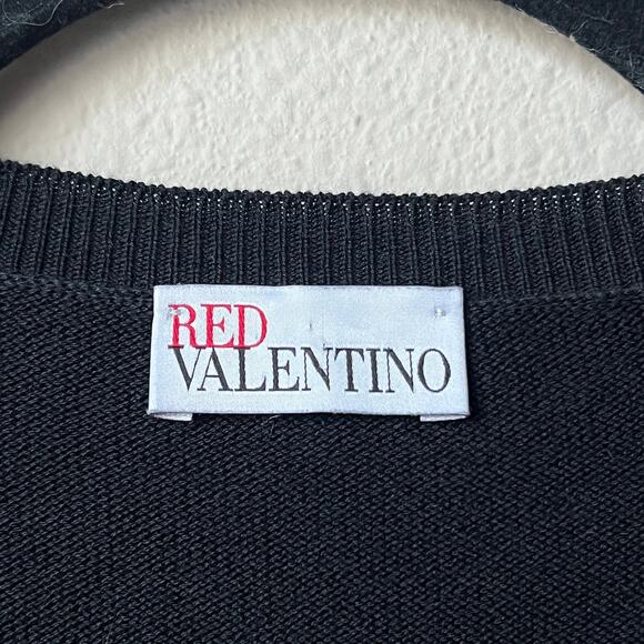 Red Valentino Black Knit Flutter Sleeve Dress - Picture 4 of 4